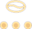icon of coffee bean with three filled in circles